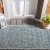 SAFAVIEH Courtyard Collection 8′ x 10′ Beige/Brown CY8734 Indoor-Outdoor Patio Backyard Mudroom Area-Rug(Light Grey/Teal)