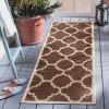 SAFAVIEH Courtyard Collection 8′ x 11′ Blue/Beige CY6243 Moroccan Trellis Indoor/ Outdoor Waterproof Easy-Cleaning Patio Backyard Mudroom Area-Rug(Dark Brown)