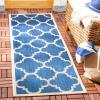 SAFAVIEH Courtyard Collection 8′ x 11′ Blue/Beige CY6243 Moroccan Trellis Indoor/ Outdoor Waterproof Easy-Cleaning Patio Backyard Mudroom Area-Rug(Navy/Beige)