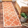 SAFAVIEH Courtyard Collection 8′ x 11′ Blue/Beige CY6243 Moroccan Trellis Indoor/ Outdoor Waterproof Easy-Cleaning Patio Backyard Mudroom Area-Rug(Terracotta)