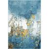 SAFAVIEH Glacier Collection Area Rug – 5’3″ x 7’6″, Blue & Multi, Modern Abstract Design, Non-Shedding & Easy Care, Ideal for High Traffic Areas in Living Room, Bedroom (GLA125B)(Blue/Gold)