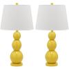 SAFAVIEH Lighting Collection Jayne Modern Contemporary Yellow 3-Sphere Glass 28-inch Bedroom Living Room Home Office Desk Nightstand Table Lamp Set of 2 (LED Bulbs Included)(Yellow – Set of 2)