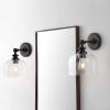 SAFAVIEH Lighting Collection Neri Oil-Rubbed Bronze/Glass Wall Sconce (Set of 2) -LED Bulb Included SCN4065A-SET2