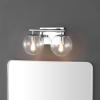 SAFAVIEH Lighting Collection Severa Brass/Clear Glass Globe Shade 2-Light Wall Sconce Light Fixture, Ideal for Bathroom, Entryway, Vanity, Foyer, Hallway, Living Room (LED Bulb Included)(Chrome)