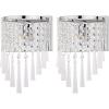 SAFAVIEH Lighting Collection Tilly Art Deco Modern Glam Chrome Iron/ Beaded Crystal Bedroom Bathroom Vanity Hallway Foyer Living Room Wall Sconce Set of 2 (LED Bulbs Included)