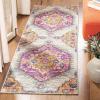 SAFAVIEH Madison Collection Area Rug – 5’1″ x 7’6″, Blue & Fuchsia, Boho Chic Medallion Design, Non-Shedding & Easy Care, Ideal for High Traffic Areas in Living Room, Bedroom (MAD119C)(Light Grey/Fuchsia)
