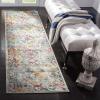 SAFAVIEH Madison Collection Area Rug – 5’3″ x 7’6″, Ivory & Blue, Boho Chic Distressed Design, Non-Shedding & Easy Care, Ideal for High Traffic Areas in Living Room, Bedroom (MAD159M)(Light Grey/Fuchsia)