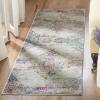 SAFAVIEH Madison Collection Area Rug – 5’3″ x 7’6″, Light Grey & Fuchsia, Boho Medallion Distressed Design, Non-Shedding & Easy Care, Ideal for High Traffic Areas in Living Room, Bedroom (MAD157R)(Light Grey/Fuchsia)