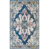 SAFAVIEH Madison Collection Area Rug – 5’3″ x 7’6″, Navy & Grey, Boho Chic Medallion Distressed Design, Non-Shedding & Easy Care, Ideal for High Traffic Areas in Living Room, Bedroom (MAD452M)(Navy/Grey)