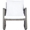 SAFAVIEH Outdoor Collection Daire Woven Beige/White Cushion Rocking Chair for Patio Porch Backyard Sunroom(Grey Brown/White)