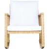 SAFAVIEH Outdoor Collection Daire Woven Beige/White Cushion Rocking Chair for Patio Porch Backyard Sunroom(Natural/White)