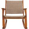 SAFAVIEH Outdoor Collection Daniel Natural Solid Wood Rocking Chair