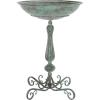 SAFAVIEH Outdoor Collection Orian Antique Dark Green Wrought Iron Bird Bath(Antique Dark Green)