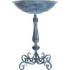 SAFAVIEH Outdoor Collection Orian Antique Dark Green Wrought Iron Bird Bath(Mossy Blue)