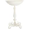SAFAVIEH Outdoor Collection Orian Antique Dark Green Wrought Iron Bird Bath(Pearl White)