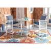 SAFAVIEH Outdoor Collection Pate White/ Navy Cushions/ Stripe Pillows 3-Piece Bar Table Bistro Set(White / Navy + Thin Stripe Pillow)