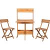 SAFAVIEH PAT7047A Outdoor Collection Barley Natural Flower Shelf 3-Piece Bistro Set(Natural)