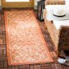 SAFAVIEH Washable Rug Outdoor Courtyard Collection – 4′ x 5’7″, Terracotta & Natural, Non-Shedding & Easy Cleaning, Ideal for Patio, Backyard, Mudroom (CY2098-3202)(Terracotta/Natural)