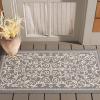 SAFAVIEH Washable Rug Outdoor Courtyard Collection – 4′ x 5’7″, Terracotta & Natural, Non-Shedding & Easy Cleaning, Ideal for Patio, Backyard, Mudroom (CY2098-3202)(Grey/Natural)