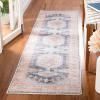 SAFAVIEH Washable Rug Serapi Collection – 6’7″ x 9′, Terracotta & Blue, Slip Resistant & Easy to Clean, Ideal for Living Room, Bedroom, Dining Space (SEP382P)(Terracotta/Blue)