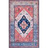 SAFAVIEH Washable Rug Tucson Collection – 5′ x 8′, Rust & Blue, Slip Resistant & Easy to Clean, Ideal for Living Room, Bedroom, Dining Space (TSN133P)(Rust/Blue)