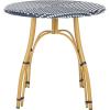 Safavieh PAT4011B Outdoor Collection Kylie Grey and White Rattan Bistro Table(Navy / White)