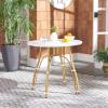 Safavieh PAT4011B Outdoor Collection Kylie Grey and White Rattan Bistro Table(White)