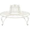 Safavieh PAT5019C Outdoor Collection Ally Darling Antique Wrought Iron 60-inch Round Tree Bench, Mossy Blue(Antique White)