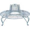 Safavieh PAT5019C Outdoor Collection Ally Darling Antique Wrought Iron 60-inch Round Tree Bench, Mossy Blue(Mossy Blue)
