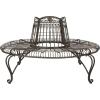 Safavieh PAT5019C Outdoor Collection Ally Darling Antique Wrought Iron 60-inch Round Tree Bench, Mossy Blue(Rustic Brown)