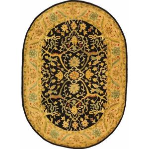 SAFAVIEH Antiquity Collection Area Rug – 5′ x 8′, Ivory, Handmade Traditional Oriental Wool, Ideal for High Traffic Areas in Living Room, Bedroom (AT14A)(Black)