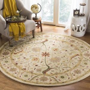 SAFAVIEH Antiquity Collection Area Rug – 5′ x 8′, Ivory, Handmade Traditional Oriental Wool, Ideal for High Traffic Areas in Living Room, Bedroom (AT14A)(Ivory)