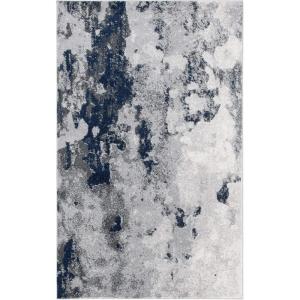 SAFAVIEH Area Rug 8×10 – Adirondack Collection – Large – Grey & Yellow, Modern Abstract Design, Non-Shedding & Easy Cleaning, Ideal for Living Room, Bedroom, Office, Dining Space (ADR134H)(Navy/Grey)