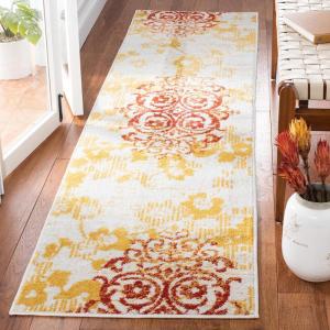 SAFAVIEH Area Rug 8×10 – Adirondack Collection – Large – Navy & Silver, Floral Glam Damask Design, Non-Shedding & Easy Cleaning, Ideal for Living Room, Bedroom, Office, Dining Space (ADR114N)(Grey/Gold)