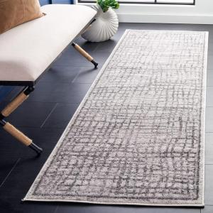 SAFAVIEH Area Rug 8×10 – Adirondack Collection – Large – Silver & Ivory, Modern Abstract Design, Non-Shedding & Easy Cleaning, Ideal for Living Room, Bedroom, Office, Dining Space (ADR103B)(Silver/Ivory)