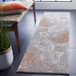 SAFAVIEH Area Rug 8×10 – Aston Collection – Large – Grey & Blue, Modern Abstract Design, Non-Shedding & Easy Cleaning, Ideal for Living Room, Bedroom, Office, Dining Space (ASN708F)(Grey/Rust)
