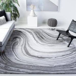 SAFAVIEH Area Rug 8×10 – Craft Collection – Large – Blue & Grey, Modern Abstract Design, Non-Shedding & Easy Cleaning, Ideal for Living Room, Bedroom, Office, Dining Space (CFT845M)(Light Grey/Grey)