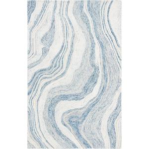 SAFAVIEH Area Rug 8×10 – Fifth Avenue Collection – Large – Beige & Ivory, Handmade Wool, Mid-Century Modern Design, Ideal for Living Room, Bedroom, Office, Dining Space (FTV121B)(Blue/Ivory)