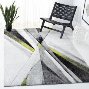 SAFAVIEH Area Rug 8×10 – Hollywood Collection – Large – Grey & Teal, Mid-Century Modern Design, Non-Shedding & Easy Cleaning, Ideal for Living Room, Bedroom, Office, Dining Space (HLW710D)(Grey/Green)