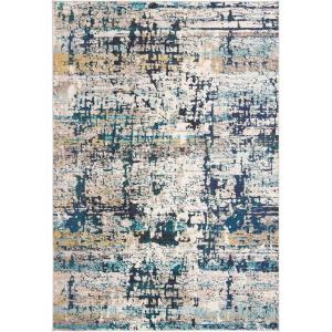 SAFAVIEH Area Rug 8×10 – Madison Collection – Large – Blue & Green, Modern Abstract Design, Non-Shedding & Easy Cleaning, Ideal for Living Room, Bedroom, Office, Dining Space (MAD469A)(Cream/Blue)