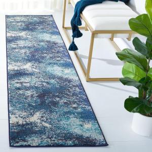 SAFAVIEH Area Rug 8×10 – Madison Collection – Large – Blue & Grey, Modern Boho Abstract Design, Non-Shedding & Easy Cleaning, Ideal for Living Room, Bedroom, Office, Dining Space (MAD440M)(Navy/Ivory)