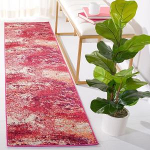 SAFAVIEH Area Rug 8×10 – Madison Collection – Large – Blue & Grey, Modern Boho Abstract Design, Non-Shedding & Easy Cleaning, Ideal for Living Room, Bedroom, Office, Dining Space (MAD440M)(Red/Ivory)