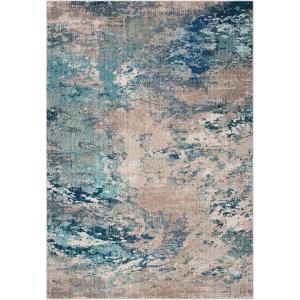 SAFAVIEH Area Rug 8×10 – Madison Collection – Large – Blue & Grey, Modern Boho Abstract Design, Non-Shedding & Easy Cleaning, Ideal for Living Room, Bedroom, Office, Dining Space (MAD440M)(Blue/Beige)