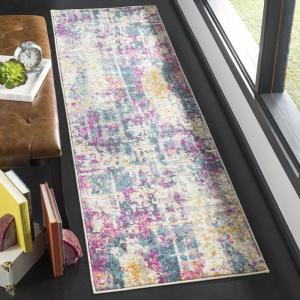 SAFAVIEH Area Rug 8×10 – Madison Collection – Large – Ivory & Blue, Modern Boho Abstract Design, Non-Shedding & Easy Cleaning, Ideal for Living Room, Bedroom, Office, Dining Space (MAD143B)(Ivory/Blue)