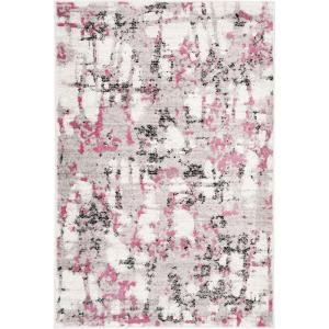 SAFAVIEH Area Rug 8×10 – Skyler Collection – Large – Grey & Purple, Modern Abstract Design, Non-Shedding & Easy Cleaning, Ideal for Living Room, Bedroom, Office, Dining Space (SKY193R)(Grey/Pink)