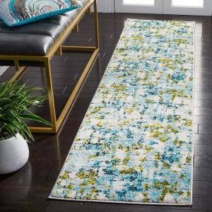SAFAVIEH Area Rug 8×10 – Skyler Collection – Large – Grey & Purple, Modern Abstract Design, Non-Shedding & Easy Cleaning, Ideal for Living Room, Bedroom, Office, Dining Space (SKY193R)(Teal/Green)