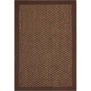 SAFAVIEH Area Rug 8×11 – Natural Fiber Collection – Large – Marble, Sisal, Woven Design with Border (NF525C)(Chocolate)