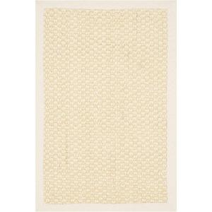 SAFAVIEH Area Rug 8×11 – Natural Fiber Collection – Large – Marble, Sisal, Woven Design with Border (NF525C)(Creme)