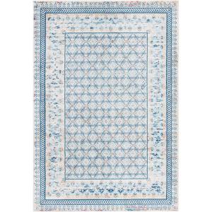 SAFAVIEH Brentwood Collection 8′ x 10′ Blue / Yellow BNT899M Traditional Oriental Distressed Non-Shedding Living Room Bedroom Dining Home Office Area Rug(Blue/Yellow)