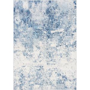 SAFAVIEH Brentwood Collection Area Rug – 9′ x 12′, Grey & Ivory, Modern Abstract Design, Non-Shedding & Easy Care, Ideal for High Traffic Areas in Living Room, Bedroom (BNT822H)(Ivory/Navy)